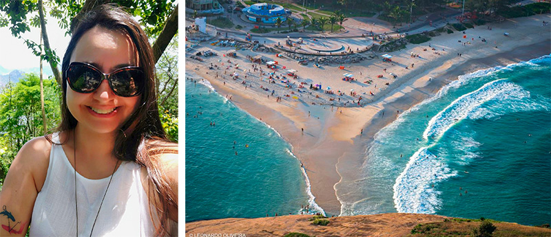 Uiara Gomes do Setor de Paleovertebrados. Foto da Praia: Leonardo Oliveira