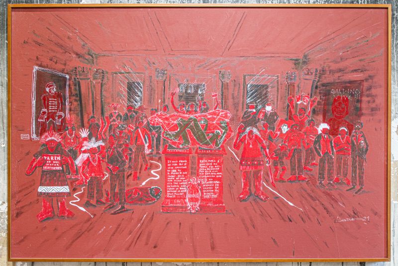 'Escola de Bendegó' de Gustavo Caboco. Reconhece os personagens? Foto: Felipe Cohen (PMNV)